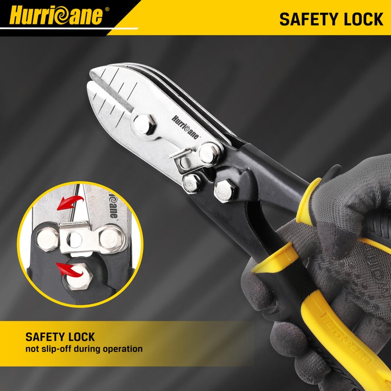 HURRICANE 5 Blade Sheet Metal Crimper. HVAC Crimping Tool for Ductwork, Downspouts & Stove Pipes. 9-1/2 inch Heavy-Duty Hand Crimper with Safety Lock. 5-Blade Sheet Metal Crimpers Tool - Image 4