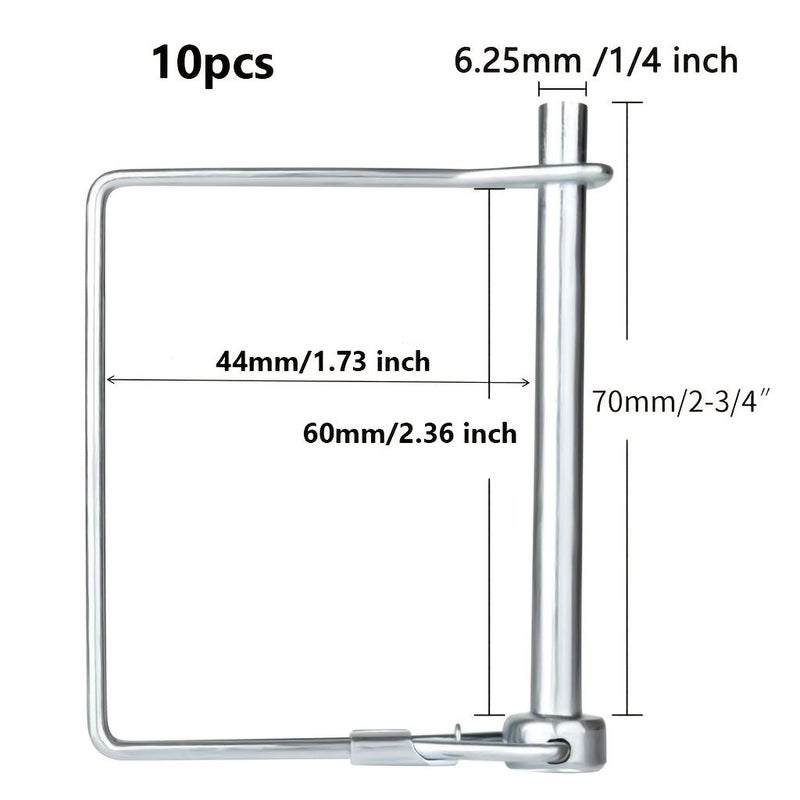 10pcs Heavy Duty Pto Shaft Locking Pin Quick Release Coupler Square Wire Lock - Image 2