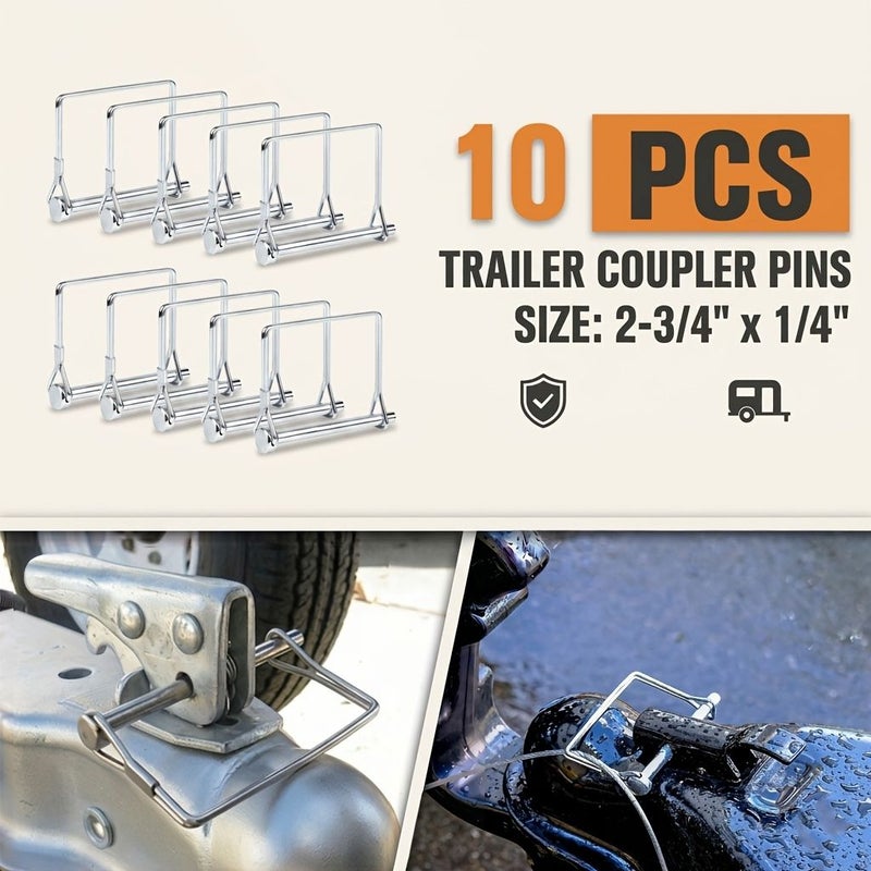 10pcs Heavy Duty Pto Shaft Locking Pin Quick Release Coupler Square Wire Lock - Image 1