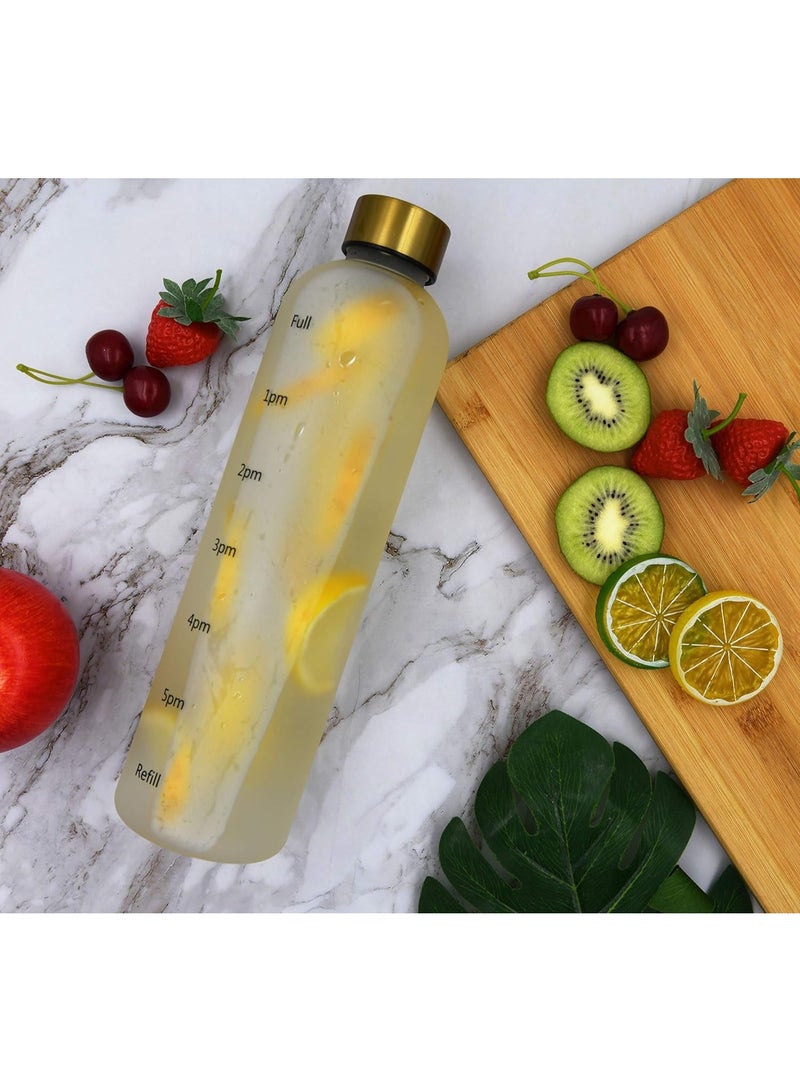 زجاجة مياه سعة 1 لتر، زجاجة مياه رياضية محمولة من البلاستيك بسعة كبيرة للبالغين والفتيات والأولاد والرياضات الخارجية والتسلق والتخييم والجري والصالة الرياضية والمشي لمسافات طويلة - Image 2