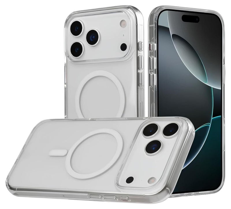 iPhone 17 Pro Max Case Clear, Compatible with MagSafe, Shockproof Military Grade Protection, Non-Yellowing, Slim Thin Magnetic Phone Case for iPhone 17 Pro Max, Clear