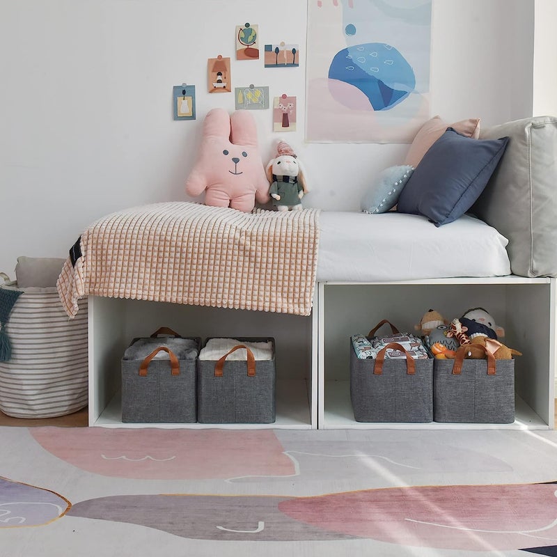 JUGTE Wardrobe Organizer for Clothes with Metal Frame Rectangle Storage Basket or Organizing Toys Books Shelves Closet Large Storage Box with Handles Storage Bins Shelf Storage 4 - Image 5