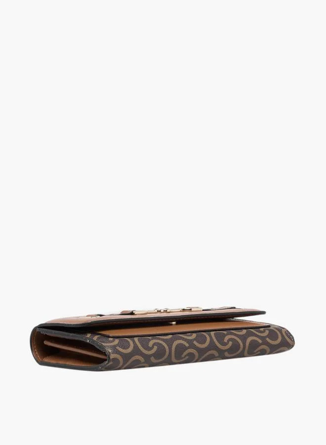 Celeste Monogram Print Wallet with Flap Closure