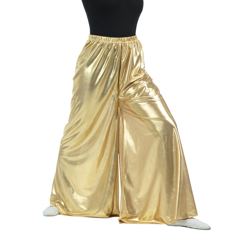 Danzcue Womens Celebration of Spirit Palazzo Pants, Gold, X-Large - Image 2
