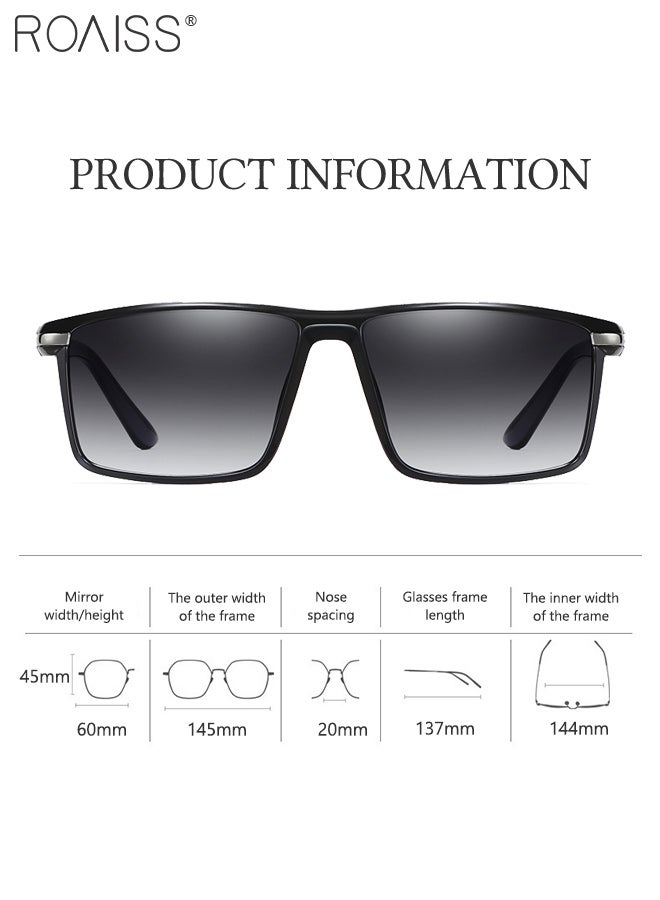roaiss Men's Polarized Square Sunglasses, UV400 Protection Sun Glasses, Fashion Anti-Glare Sun Shades for Men Driving, Fishing, Traveling, Cycling, Black 60mm - Image 3