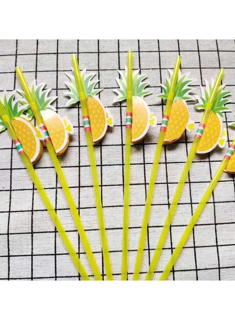 Pineapple shaped art straws(50pcs),Umbrella straws,Juice,Beverage,Milk tea,Fruit straws  - Image 2