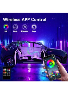 Garlo Interior Car LED Strip Lights with Wireless APP and Remote Control, RGB 5 in 1 Ambient Lighting Kits with 6m Fiber Optic, 16 Million Colors Car Neon Lights, Sync to Music  - Image 2