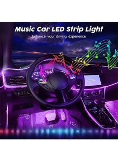 Garlo Interior Car LED Strip Lights with Wireless APP and Remote Control, RGB 5 in 1 Ambient Lighting Kits with 6m Fiber Optic, 16 Million Colors Car Neon Lights, Sync to Music  - Image 3