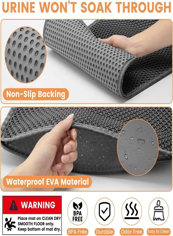 PCYIS 23.6” x15.7” Cat Litter Mat, Litter Trapping mat, cat mat for Litter Box, cat Litter mat Small, Honeycomb Double Layer Design, Waterproof & Urine Proof, Scatter Control, Non-Slip, Grey, 1 Pack - Image 4