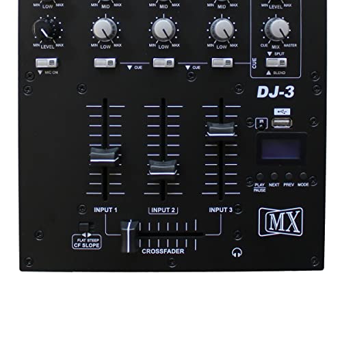 MX 3-Channel DJ Mixer with USB & Bluetooth | Professional Audio Mixing Console for Studio Recording, Live Streaming, Karaoke, and Podcasting | Compact & Portable Design - Image 5