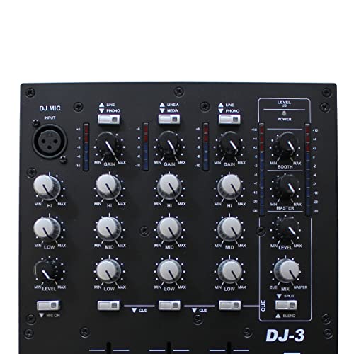 MX 3-Channel DJ Mixer with USB & Bluetooth | Professional Audio Mixing Console for Studio Recording, Live Streaming, Karaoke, and Podcasting | Compact & Portable Design - Image 4