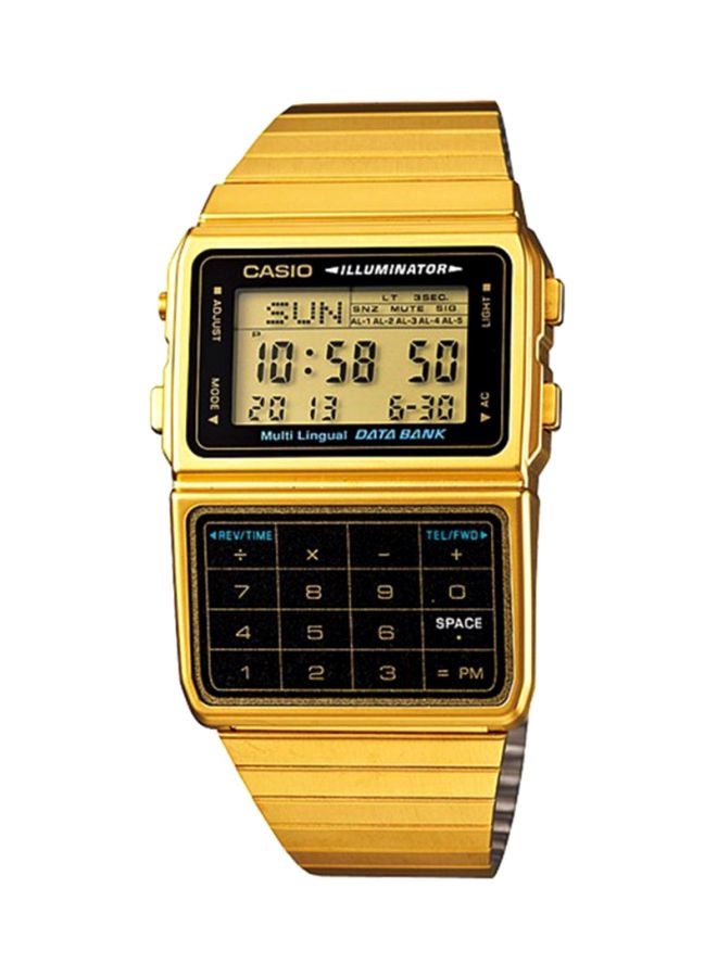 CASIO Men Youth Water Resistant Data Bank Digital Watch DBC-611G-1DF - 47 mm - Gold - Image 1