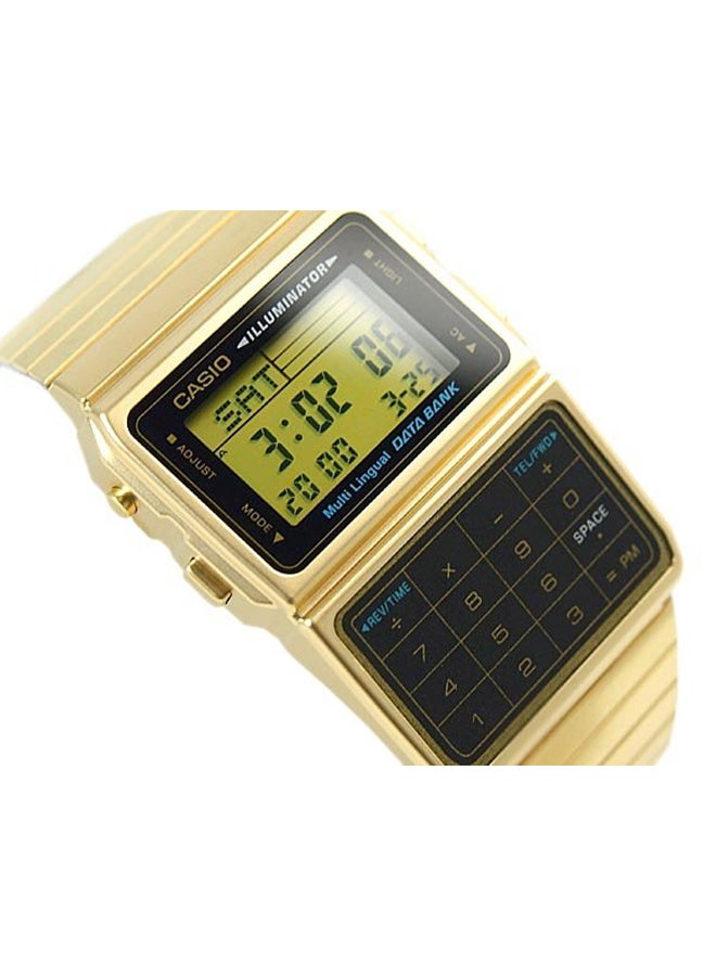 CASIO Men Youth Water Resistant Data Bank Digital Watch DBC-611G-1DF - 47 mm - Gold - Image 3