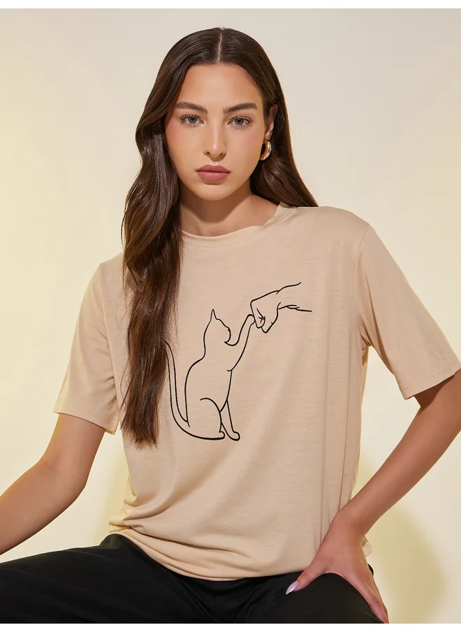 Take Two Take Two Graphic Printed Regular Fit T-Shirt