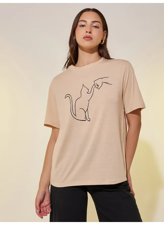 Take Two Take Two Graphic Printed Regular Fit T-Shirt