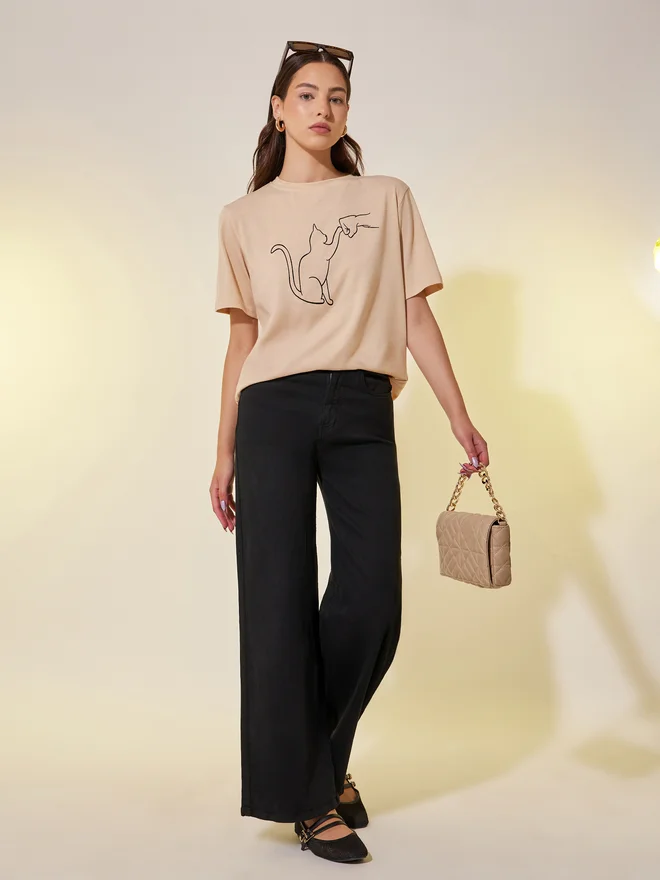 Styli Styli Graphic Printed Regular Fit T-Shirt