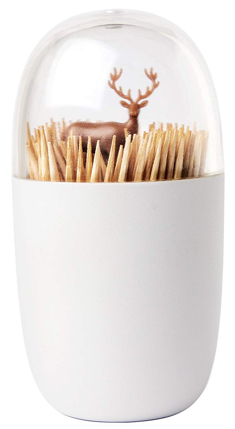 QUALY Deer Meadow Toothpick Holder Unique Home Design Decoration Unusual Gift BPAFree Cool Kitchen Gadgets Modern Home Decor