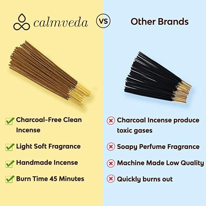Calmveda White Sage Incense Sticks for Cleansing - (80 Scent Sticks) Charcoal Free, Made from Upcycled Flowers | Protection Incense to Cleanse Negative Energy - Image 5