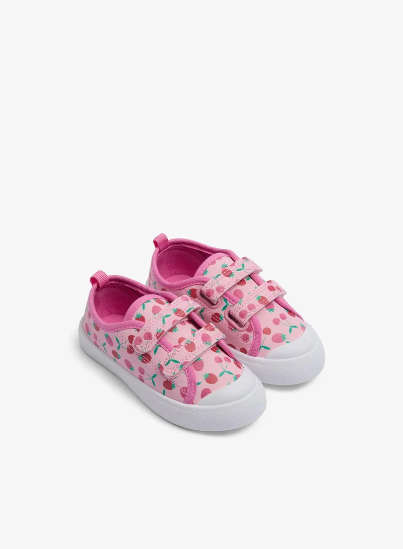 Matalan Girls Pink Strawberry Double Strap Shoes