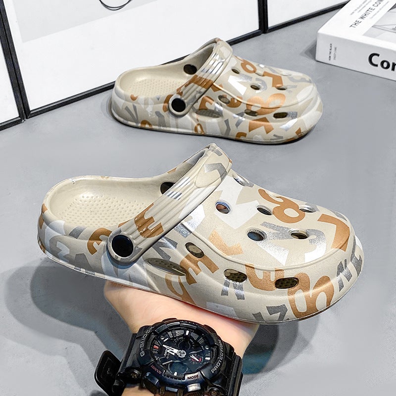 Children'S Hole Shoes Printed Soft-Soled Slippers Boys Children'S Slippers Boys Hollow-Out Girls' Sandals Two-Wear Beach Shoes Women - Image 4