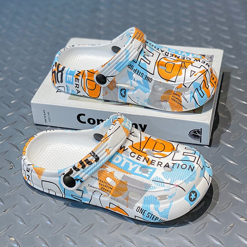 Children'S Hole Shoes Printed Soft-Soled Slippers Boys Children'S Slippers Boys Hollow-Out Girls' Sandals Two-Wear Beach Shoes Women - Image 5
