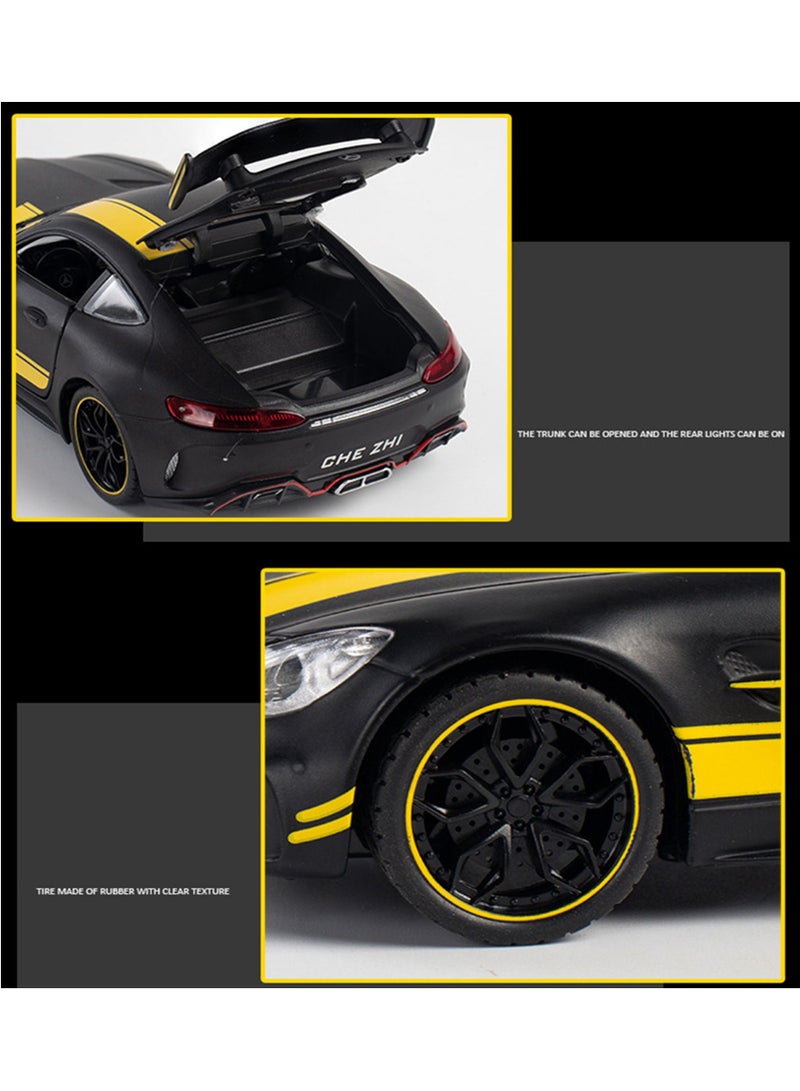 1:32 Mercedes Benz AMG GTR Toy Diecast Metal Car Model for Kids Boy Girl Zinc Alloy Pull Back Toy Car with Sound and Light Gift and Collectible Car - Image 2