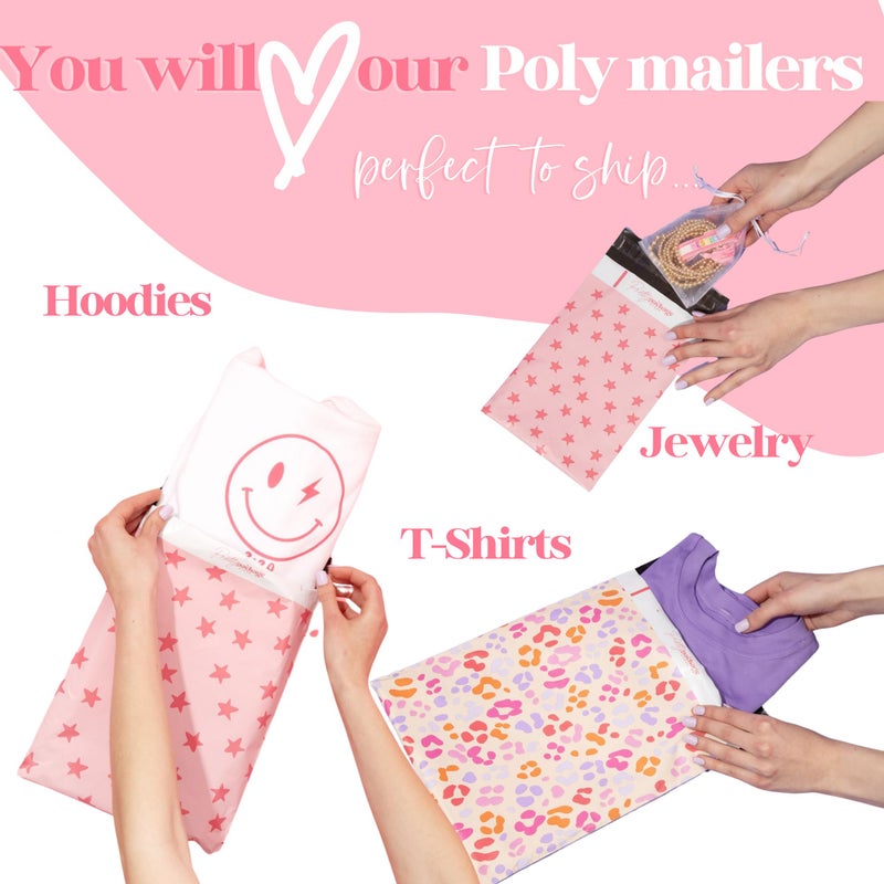Pretty Package Store 6x9 Designer Poly Mailer 100 Pack Heavy Duty Waterproof Self Seal Shipping Bags for Small Business Large Mailing Envelopes Bulk Tear Resistant Packaging Blue Bows - Image 4