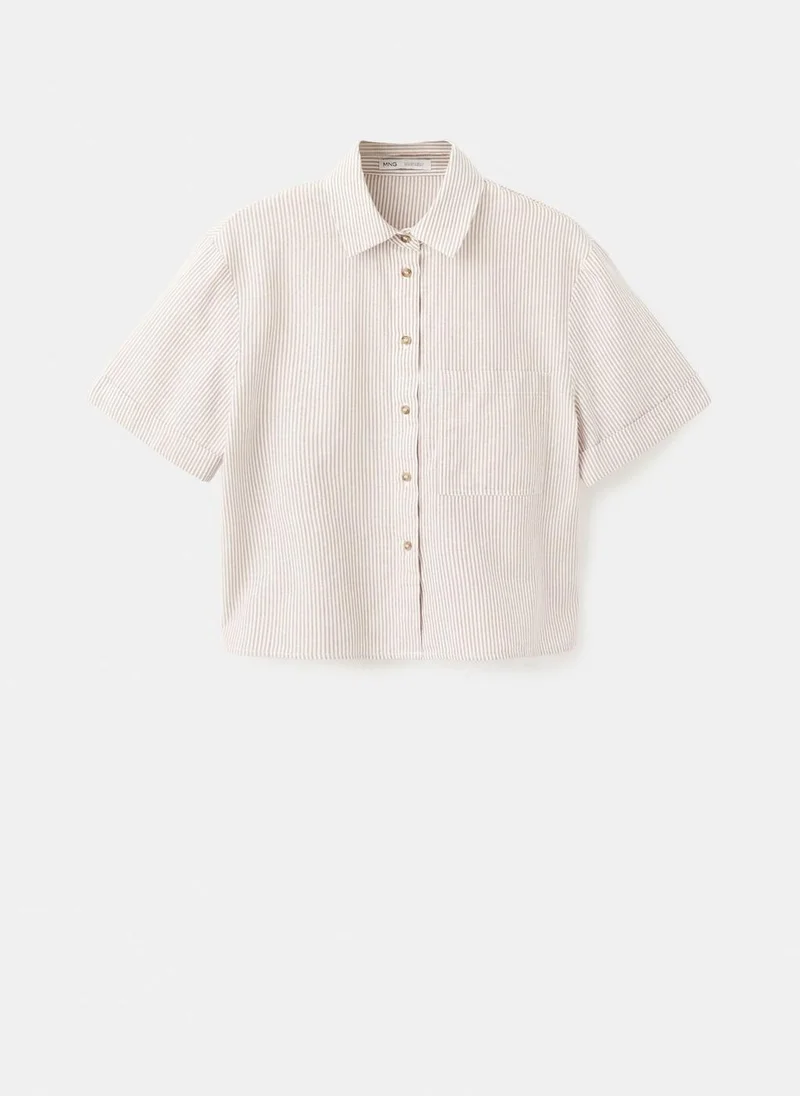 Mango  Short Sleeve Striped Shirt for Women | Best Price UAE