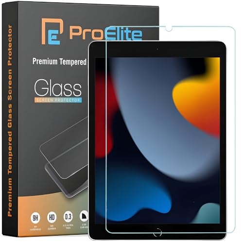 ProElite Screen Protector for Apple iPad 10.2 inch, Premium Tempered Glass Screen Protector for Apple iPad 10.2 9th Generation (2021), 8th Gen/7th Gen 2020 - Image 1