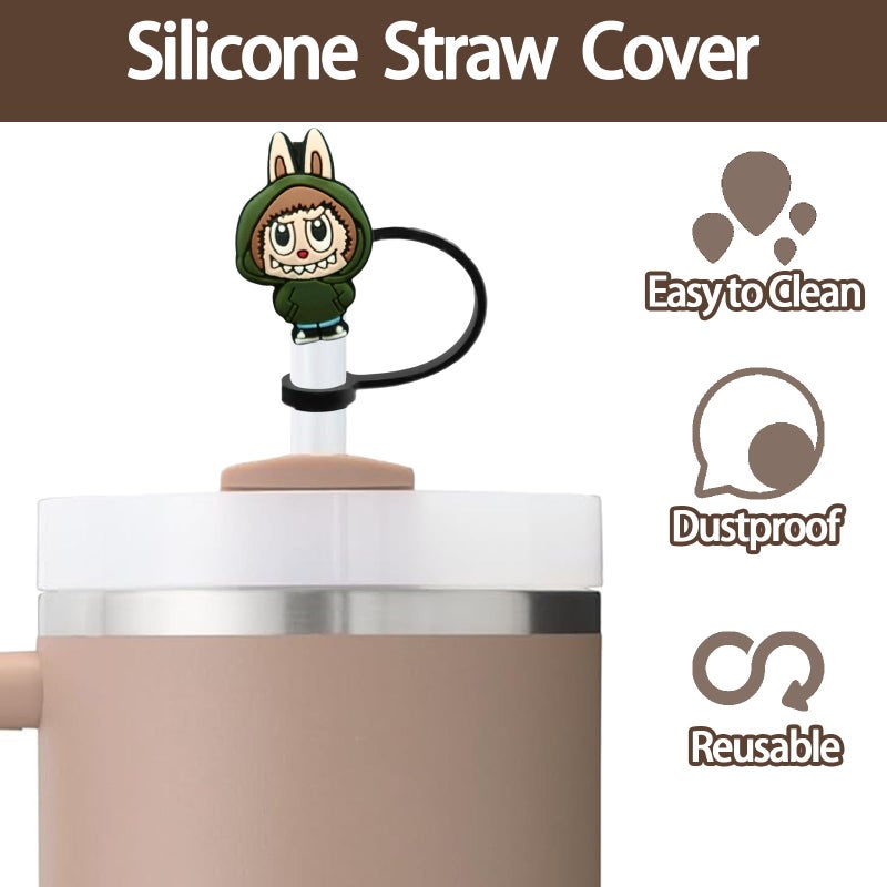 ZERCEJC 7PCS Straw Cover Cap for Stanley Cupï¼ŒCute Straw Toppers Compatible with Stanley 30&40 Oz Tumblerï¼Œ10mm Reusable Silicone Lid Cover for Cup Accessories - Image 2