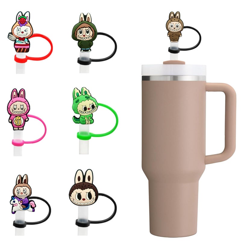 ZERCEJC 7PCS Straw Cover Cap for Stanley Cupï¼ŒCute Straw Toppers Compatible with Stanley 30&40 Oz Tumblerï¼Œ10mm Reusable Silicone Lid Cover for Cup Accessories - Image 1