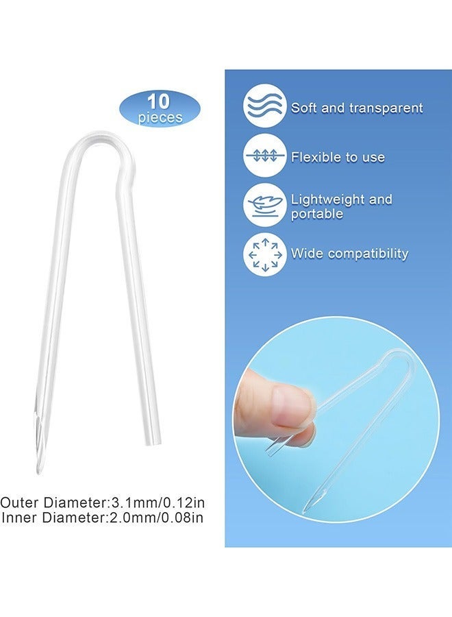 تينجوتون 10 قطعة أنابيب سماعات الأذن، أنابيب سماعة الأذن BTE من PVC الناعم والمرن، أنابيب سماعة الأذن الخفيفة من نوع R، استبدال لنقل الصوت بوضوح لمعظم السماعات (3.1x2.0 مم) - Image 2