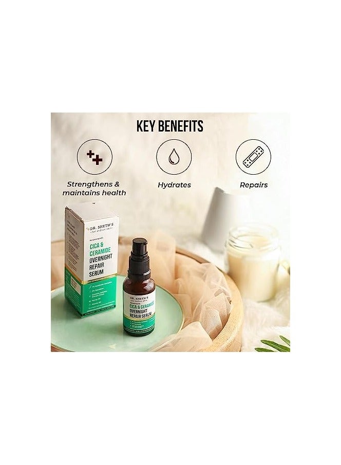 Dr. Sheth's Cica and Ceramide Overnight Repair Face Serum For Glowing Skin - Image 3