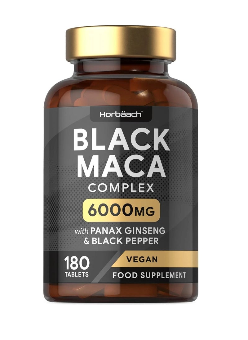 Horbaach - Black Maca Complex 6000 Mg 180 Vegan Tablets - Image 1