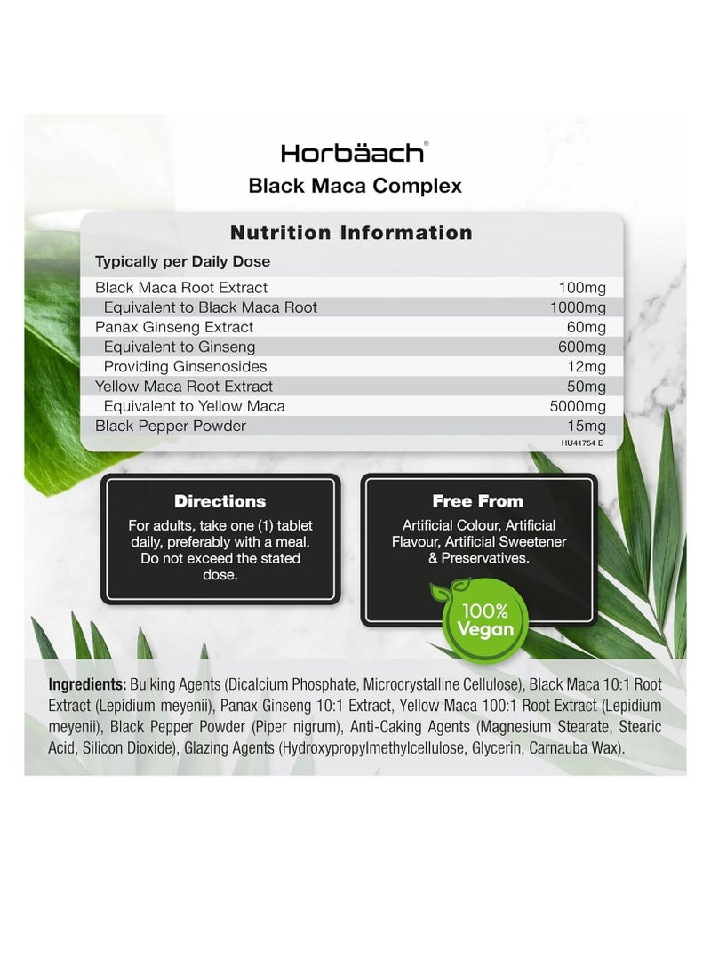 Horbaach - Black Maca Complex 6000 Mg 180 Vegan Tablets - Image 1