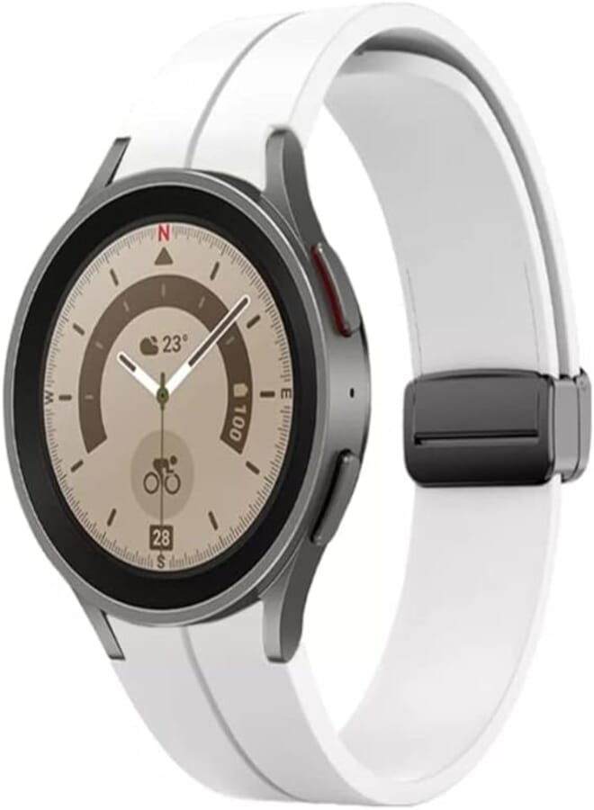 Dado Dado Silicone Strap With Magnetic folding Buckle Compatible with Samsung Galaxy Watch 6 Classic 47/43mm | 5 Pro 45mm | 4 Classic 46/42mm | Watch 6/5/4 44/40mm, Special strap No Gap design 
