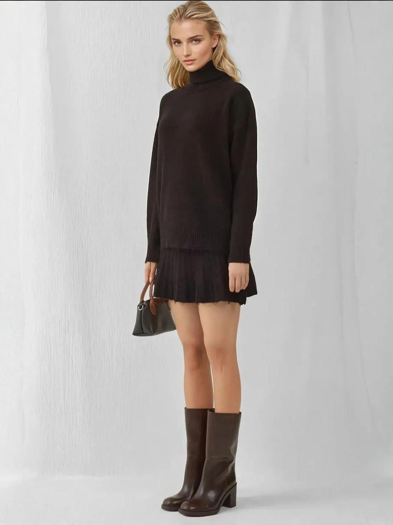 BIG DART BDART Textured Oversized Turtleneck Knit Co-Ord Set - Image 5