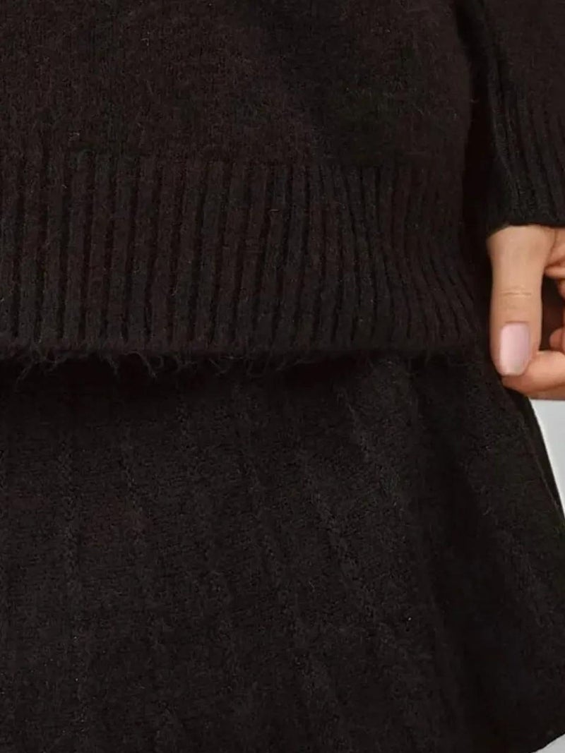 BIG DART BDART Textured Oversized Turtleneck Knit Co-Ord Set - Image 3