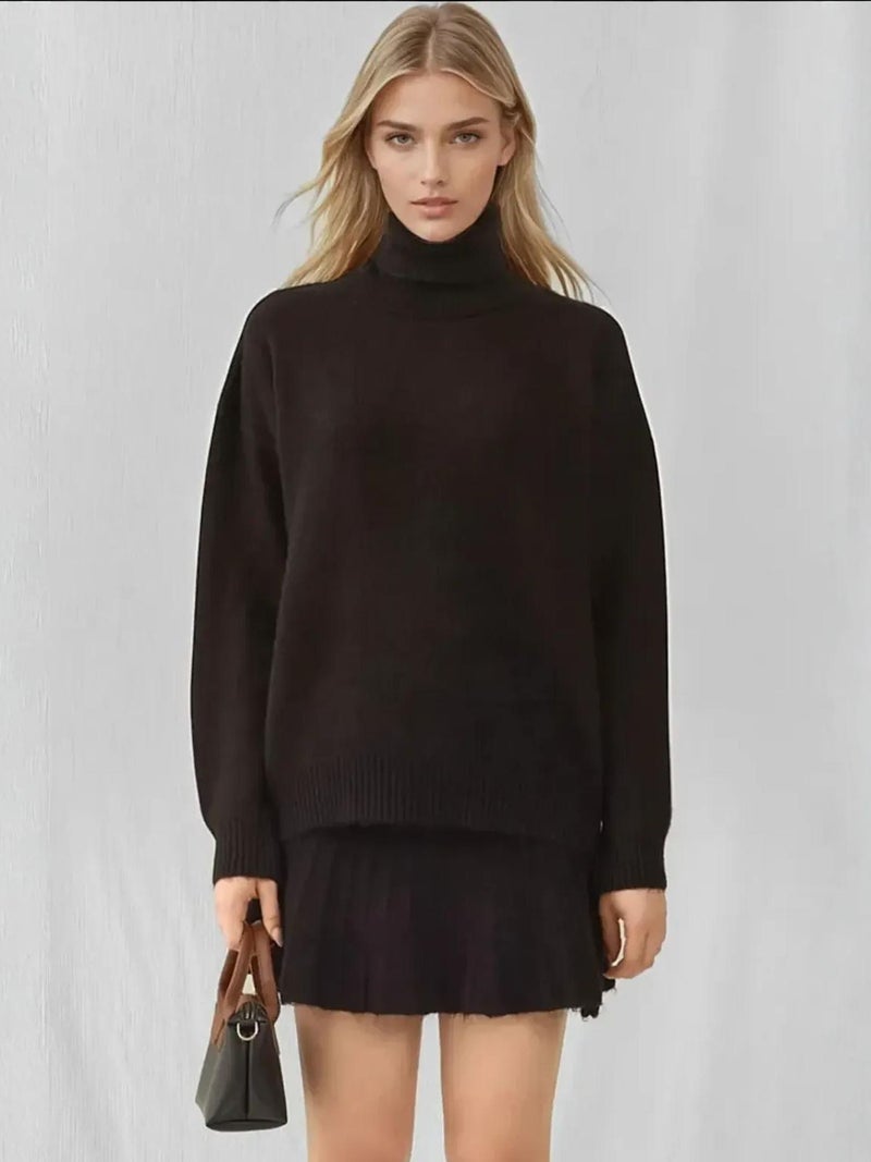 BIG DART BDART Textured Oversized Turtleneck Knit Co-Ord Set - Image 1