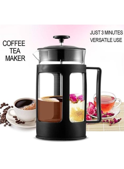Portable French Press Coffee Maker 600 ml Black/Clear 600ml