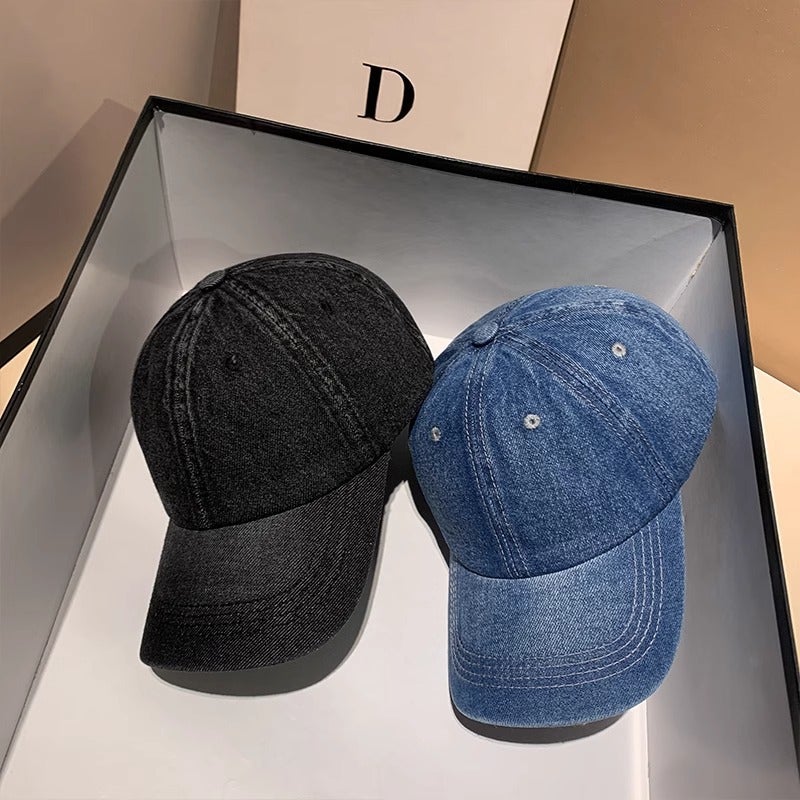 Vintage Solid Color Denim Baseball Cap Women'S All-Match Washed Minimalist Cap Men'S Face Small Street Sun Hat Women - Image 4
