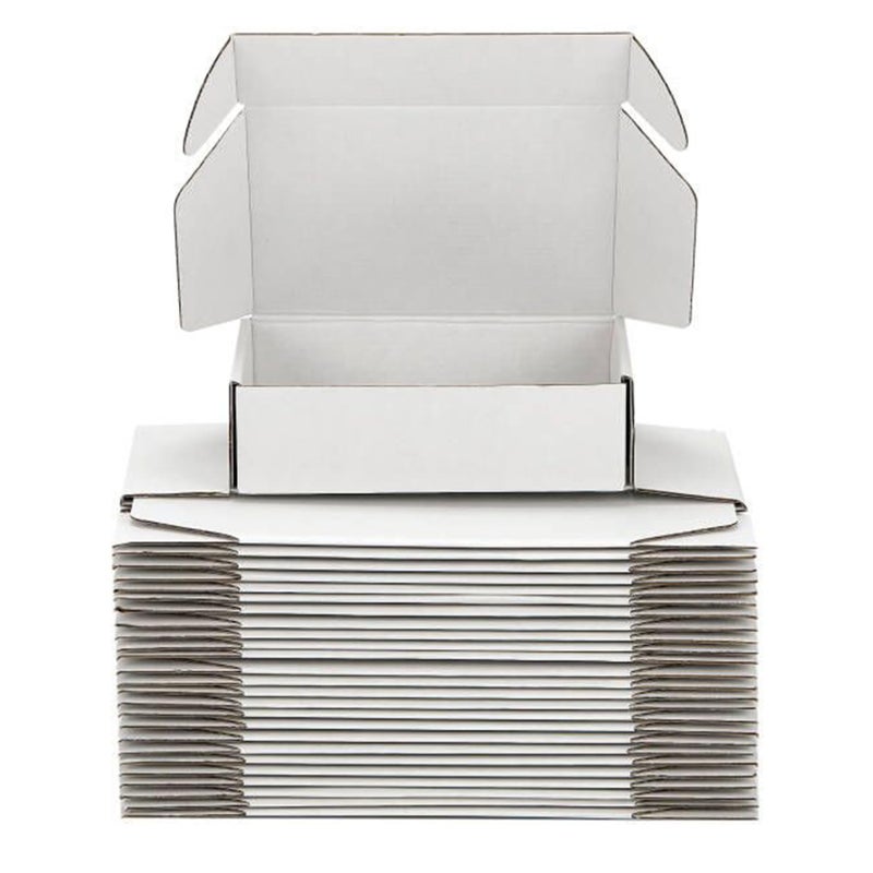 DUZCLI Small Shipping Boxes 10x7x3 Inch 25 Pack Sturdy White Corrugated Cardboard Boxes for Small Business Ecommerce Mailing Packaging Recyclable Gift Storage Boxes
