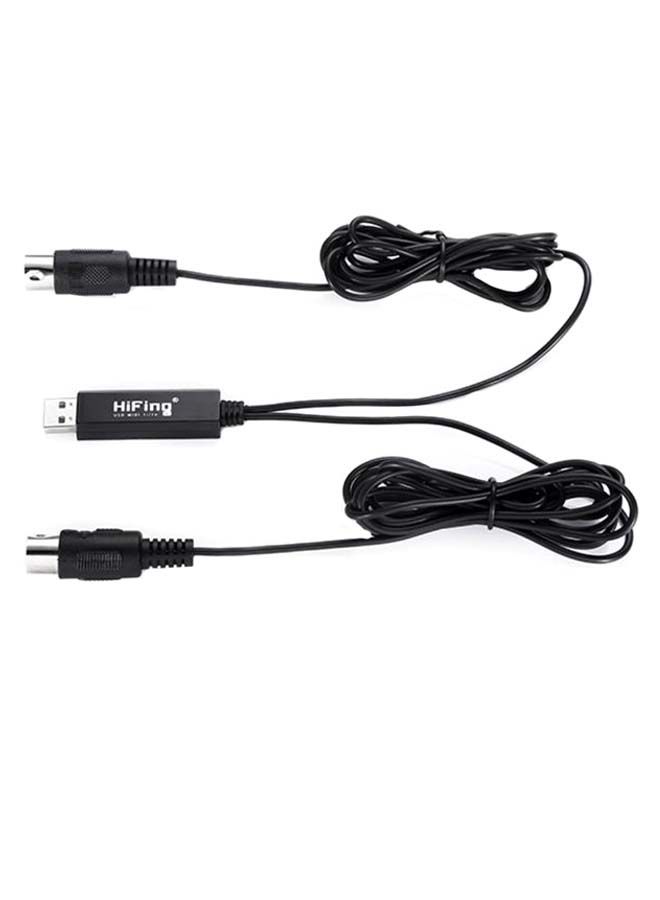 NIBEMINENT HiFing 5-Pin Line PC To Music Keyboard Adapter Cord Black/Silver - Image 1