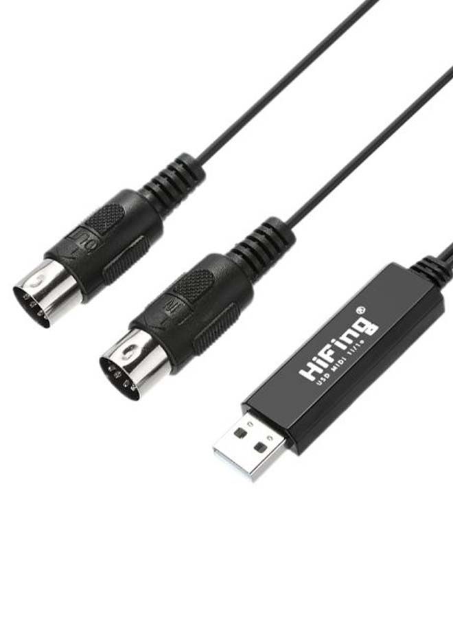 NIBEMINENT HiFing 5-Pin Line PC To Music Keyboard Adapter Cord Black/Silver - Image 3