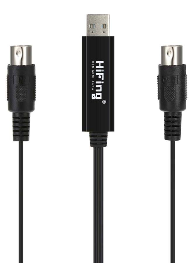 NIBEMINENT HiFing 5-Pin Line PC To Music Keyboard Adapter Cord Black/Silver - Image 2