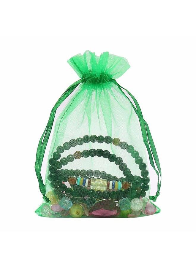 HRX Package 100pcs Organza Drawstring Bags Green, 4 x 6 inch Candy Mesh Gift Bags Jewelry Pouches Small Christmas Sachet - Image 4