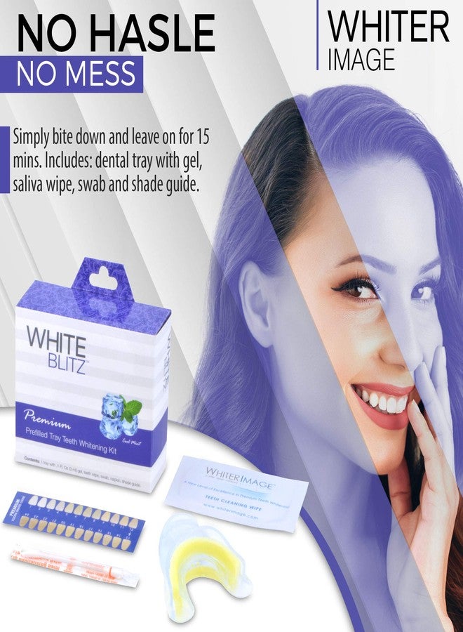 وايتر إيمج مجموعة تبييض الأسنان Whiter Image White Blitz المعبأة مسبقًا مع قالب محكم الإغلاق بالتفريغ، جل تبييض الأسنان + دليل الألوان، بنكهة النعناع المنعش (3 مل) - Image 3