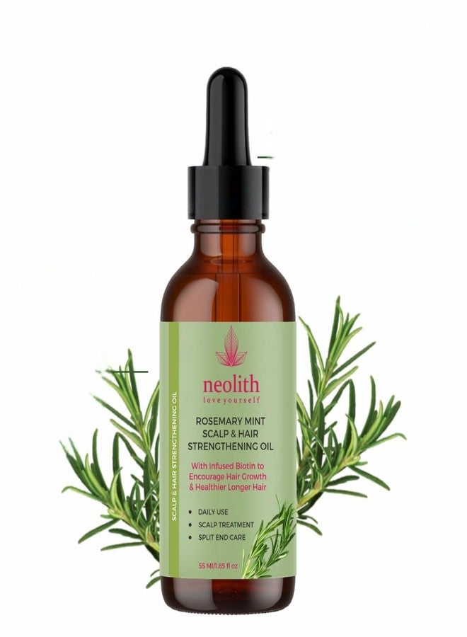 نيوليث زيت نيوليث الطبيعي بإكليل الجبل لنمو الشعر مع النعناع والبيوتين | لنمو الشعر، جذور قوية، تغذية فروة الرأس، مضاد للقشرة - Image 1