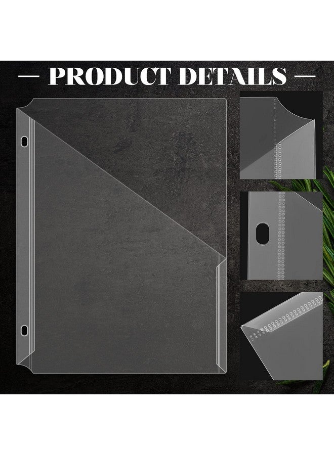 شير 50 حزمة مقاس A4 مقاس 9.5 × 12 بوصة جيوب مجلدة 3 فتحات مجلدات مستندات بلاستيكية شفافة منظم مجلدات بلاستيكية مع جيوب وفواصل جيب وسترة ملف مائل للفصول الدراسية المكتبية - Image 3