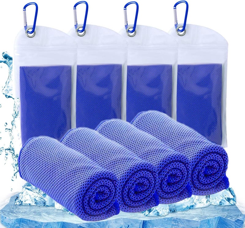 TowelTouch منشفة تبريد للرقبة مناشف تبريد للرياضيين، 40 × 12 بوصة منشفة ثلجية من الألياف الدقيقة، 4 حزم من مناشف التبريد الناعمة القابلة للتنفس للطقس الحار والتخييم واليوغا والتمارين واللياقة البدنية والرياضة والجري - Image 1